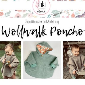 Wool walk PONCHO I Sewing pattern and sewing instructions as a download I Cozy, warm and stylish!