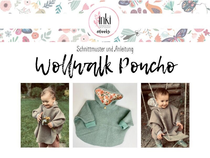 Wool walk PONCHO I Sewing pattern and sewing instructions as a download I Cozy, warm and stylish!