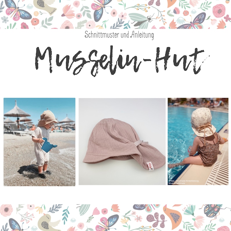 MUSLIN HAT I Sewing pattern and sewing instructions I Light and airy The perfect companion for warm days image 1