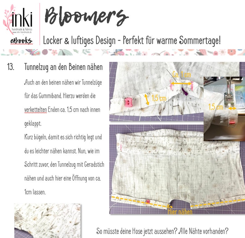 Bloomers I Sewing pattern and sewing instructions I Loose & airy design perfect for warm summer days image 5