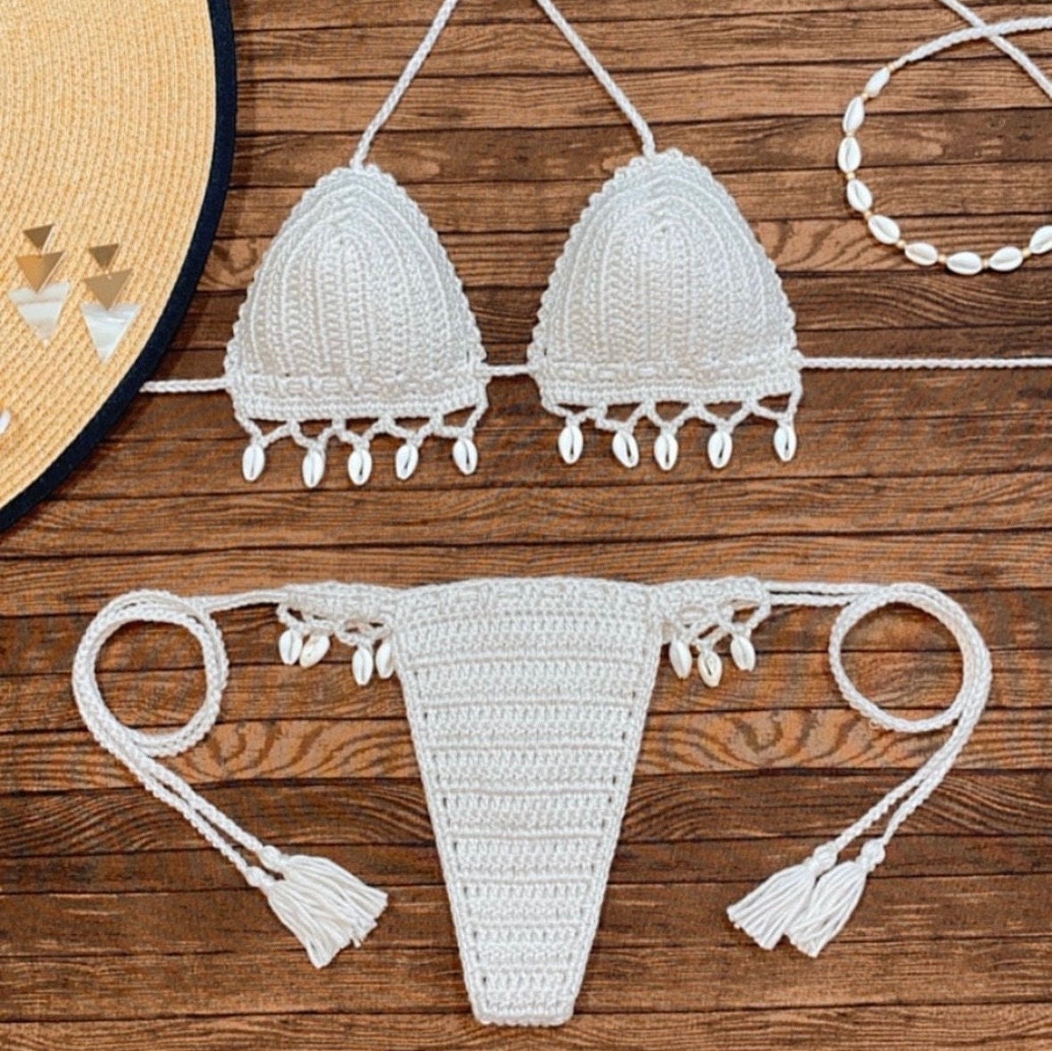 Au Paradi - Custom Handmade Crochet Coraly Bikini 2 Piece Set
