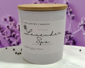 Lavender Spa Natural Soy Candle | Aromatherapy Relaxation Blend | Relaxation Self Care Gift 10oz