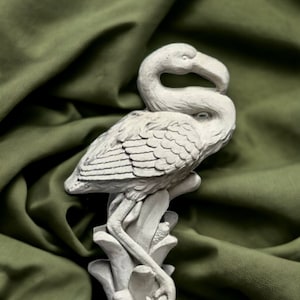 Concrete flamingo bird statue Massive bird figurine Tropical flamingo sculpture Outside yard decoration
