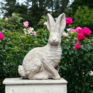 Standing Rabbit With Ears up Statue Stone Bunny Figure Wild Animal ...