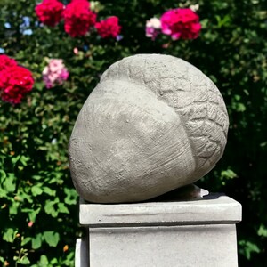 Concrete acorn statue Massive acorn nut figure Stone nut sculpture Autumn figurines for porch image 4
