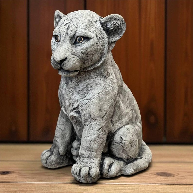 Realistic Tiger Cub Figure Concrete Animal Sculpture Cement Animal ...