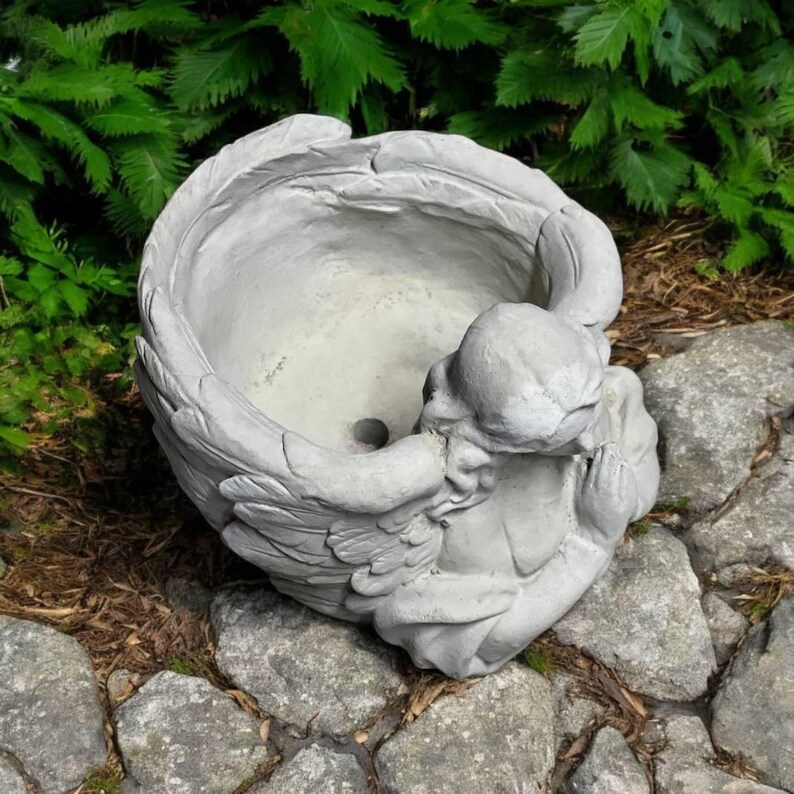 Bust Planter Wit Angel Statue Concrete Bust Figurine Praying Angel ...