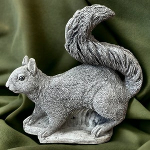 Scampering squirrel statue Detailed wild squirrel figure Forest animal decoration art