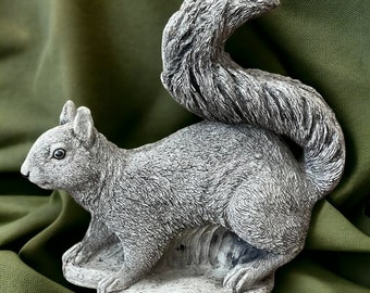 Scampering squirrel statue Detailed wild squirrel figure Forest animal decoration art