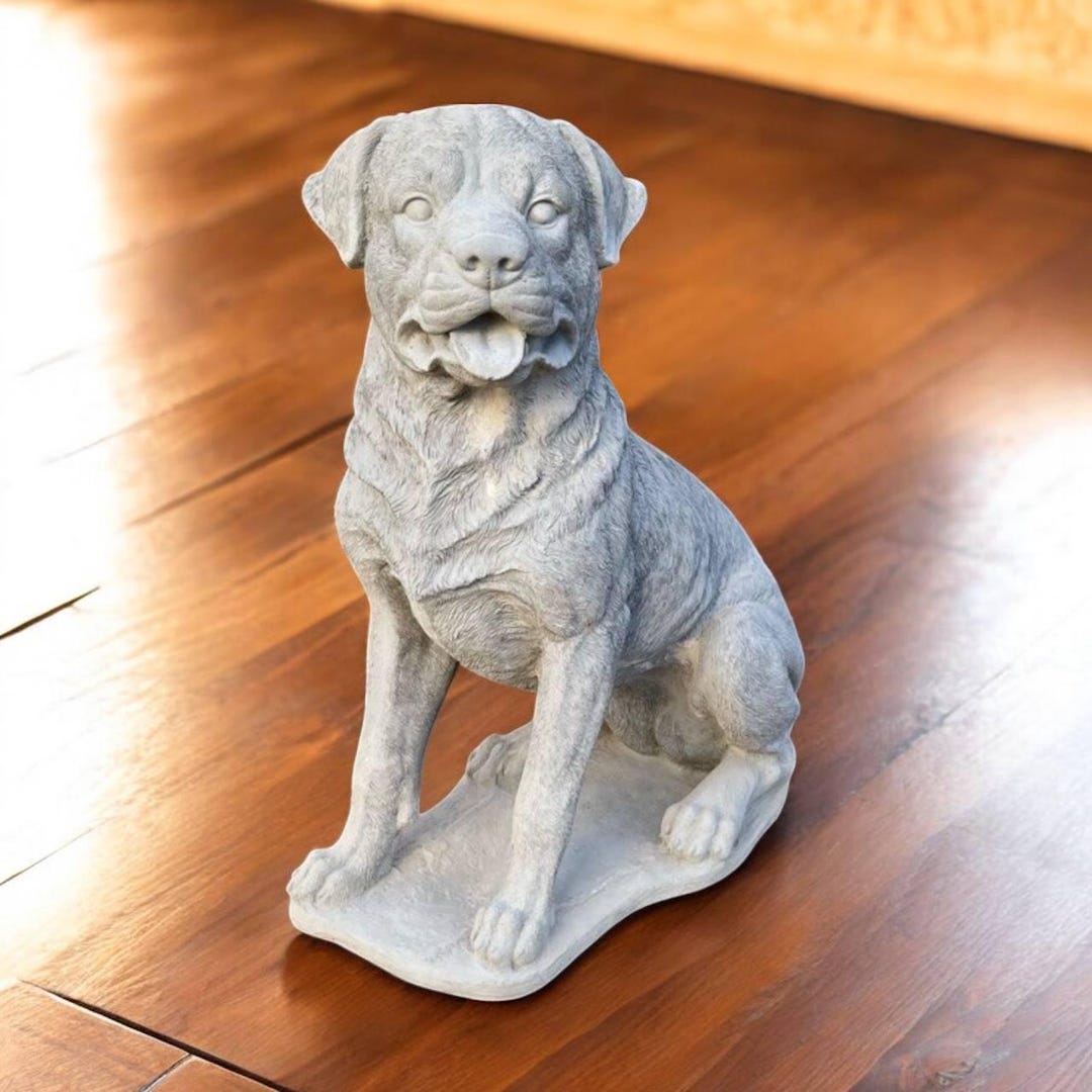 Extra Large Rottweiler Concrete Dog Figure Guardian Rottweiler Dog on ...