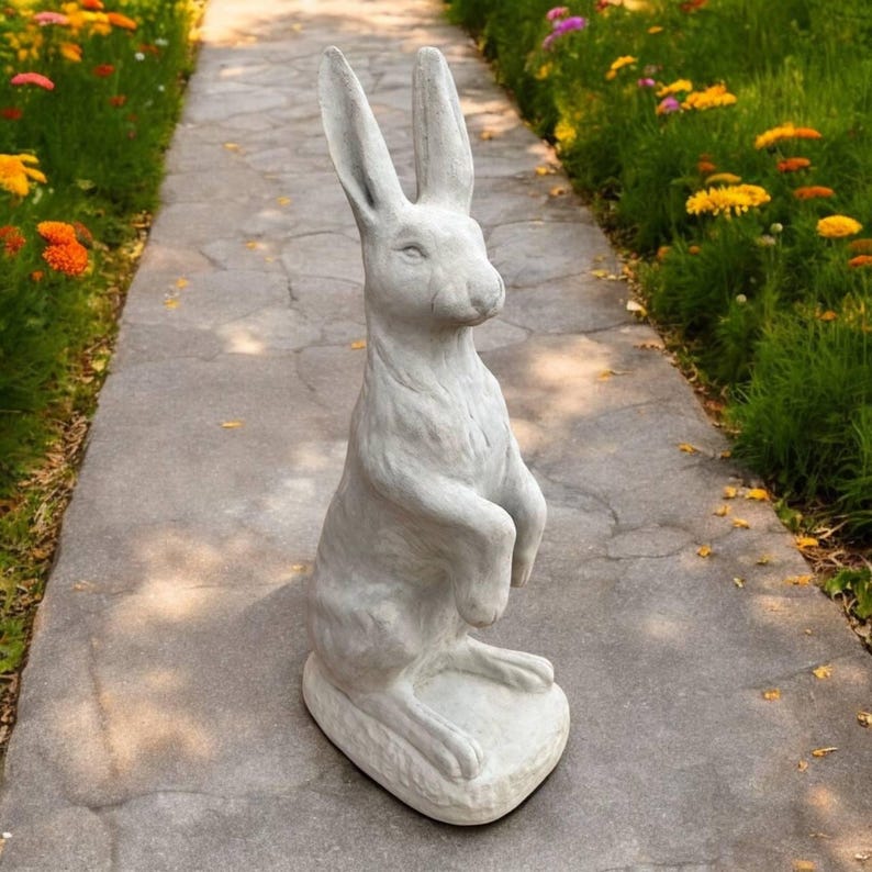 Texas Hare Rabbit Figure Massive Animal Yard Gift Standing Rabbit ...