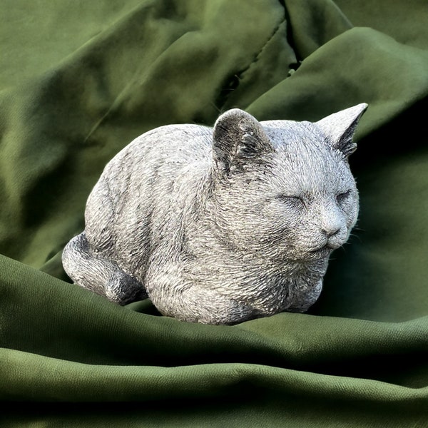 Crouching Cat Garden Sculpture Etsy