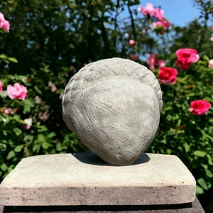 Concrete acorn statue Massive acorn nut figure Stone nut sculpture Autumn figurines for porch image 3