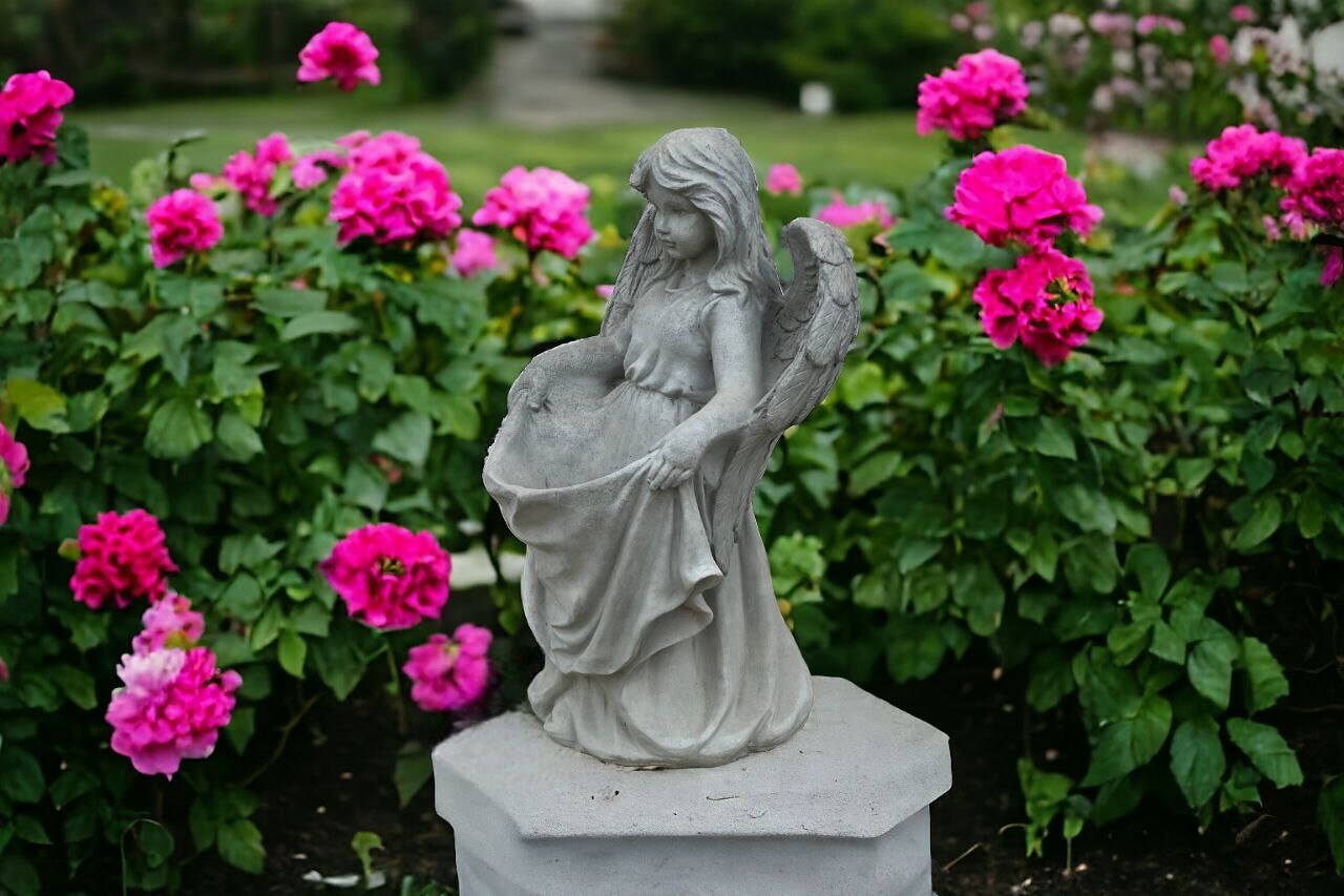 Angel Holding Skirt Planter Statue Standing Girl in Dress Figure ...