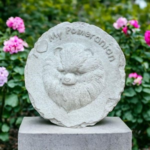 I love my Pomeranian dog statue Pomeranian puppy memorial Outdoor yard figure Pomeranian sculpture Pomeranian grave Dog lovers