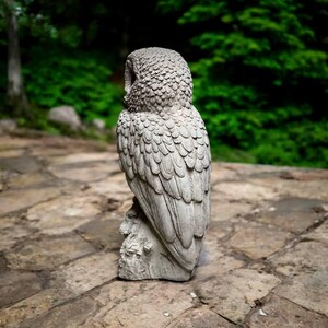 Barned Owl Figure Cement Night Owl Figurine Detailed Owl Bird Sculpture ...