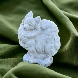 Pomeranian puppy figure Concrete dog memorial sculpture Great gift idea for Pomeranian owners