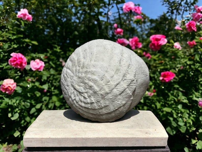 Concrete acorn statue Massive acorn nut figure Stone nut sculpture Autumn figurines for porch image 6