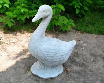 Detailed goose statue Concrete gosling figure Standing farm goose garden sculpture Outdoor yard art Goose lovers gift