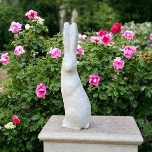 Graceful hare rabbit statue Sitting bunny figure Detailed bunny figure Wild bunny with long ears