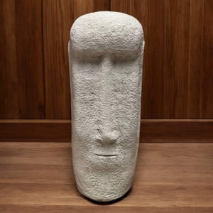 Large moai head figure Backyard stone decoration Cement garden statuary Easter Island style figurine Stone head statue Zen garden ornament