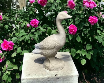 Massive Goose for dressing porch statue Concrete Gosling garden decoration Life size farm animal sculpture Great idea for gift