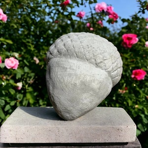 Concrete acorn statue Massive acorn nut figure Stone nut sculpture Autumn figurines for porch image 8