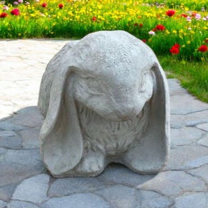 Floppette rabbit figure Standing bunny with long ears Wld animal style decoration Outdoor statue Cute bunny ears down Porch rabbit gift