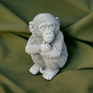 Concrete Chimpanzee monkey figure Sitting Chimpanzee statue Cozy garden decoration