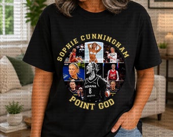 Sophie Cunningham Point God Basketball Collage Shirt, Indiana Damen-Basketball-Fan-T-Shirt, Sport-Grafik-T-Shirt, Basketball-Geschenk