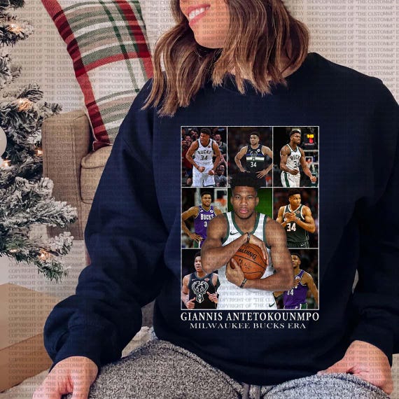 Giannis Antetokounmpo Sweatshirt Bucks Shirt Milwaukee Shirt
