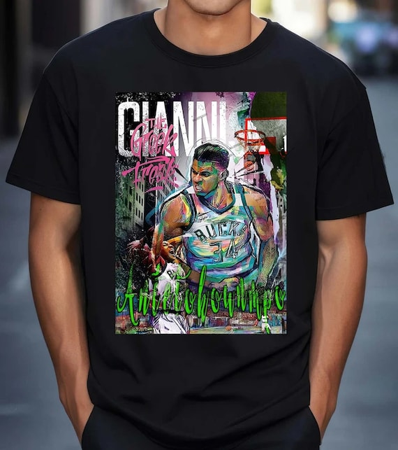 Giannis Antetokounmpo Vintage Shirt 90s Milwaukee Bucks Merch Hoodie Sweatshirt Graphic Tee Giannis Shirt Handmade Clothing Milwaukee Bucks Etsy