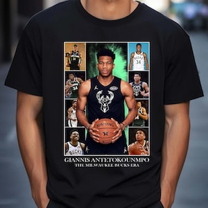 Giannis Antetokounmpo Custom T-shirt Milwaukee Bucks Shirt Vintage 90s Tshirts Funny Shirt Basketball Shirt Sport shirt Giannis Tee
