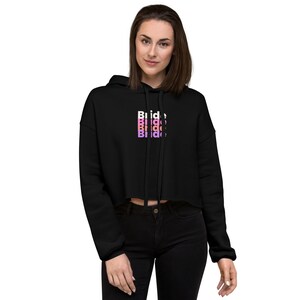 Multi color Bride font Crop Hoodie