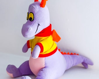 Vintage Disney 1982 FIGMENT Plush 10" Purple Dragon from Epcot