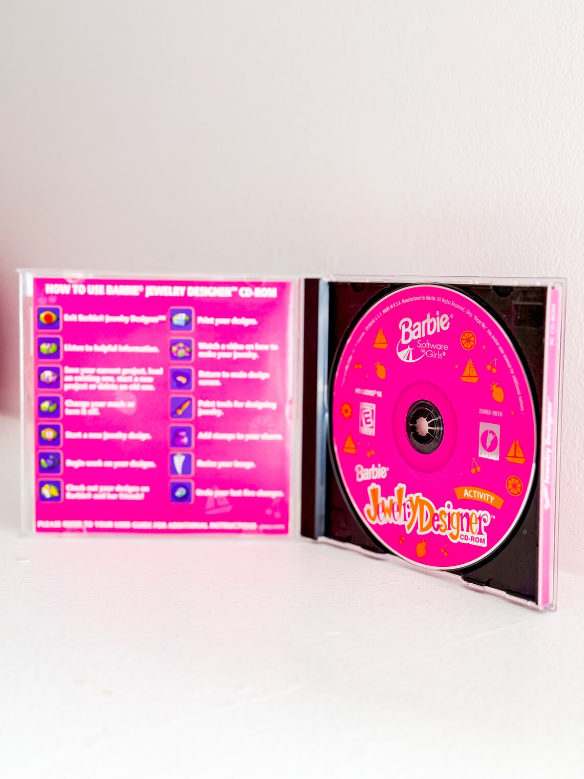Barbie Software Activity Jewelry Designer CD-ROM Game Rated E Vintage 1998, foto 2 di 2