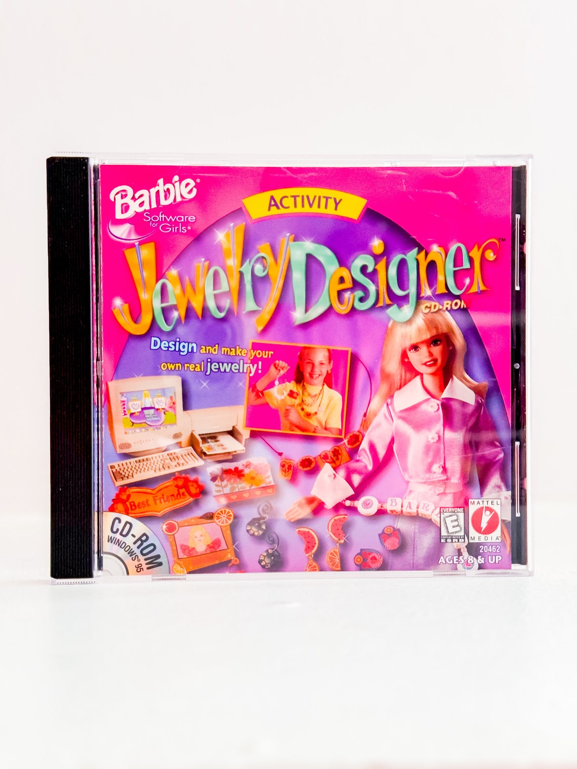 Barbie Software Activity Jewelry Designer CD-ROM Game Rated E Vintage 1998, foto 1 di 2