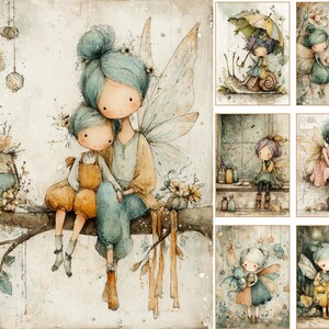 Whimsical Fairy Girl Digital Junk Journal Pages | Scrapbooking Printables (Digital Download) image 3