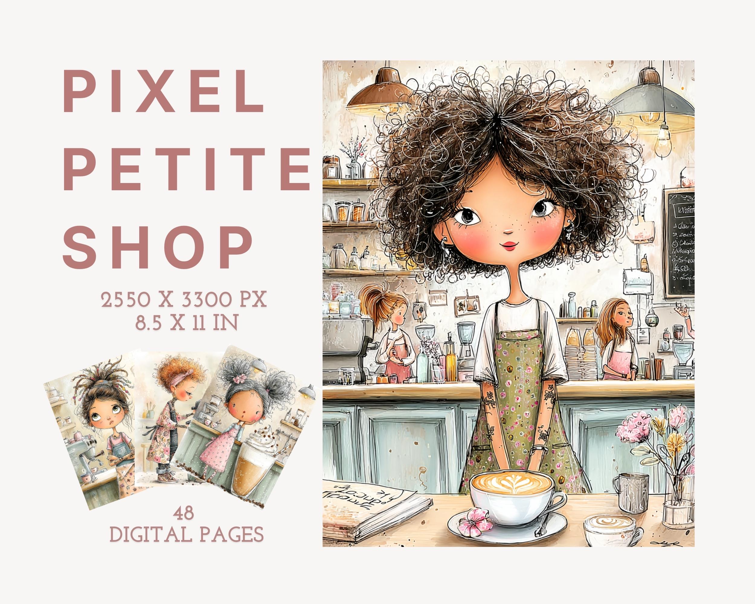 Preview of Barista Girl Coffee Shop Papers — 48 Printable Journal Pages