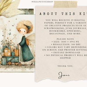 Whimsical Fairy Girl Digital Junk Journal Pages | Scrapbooking Printables (Digital Download) image 6