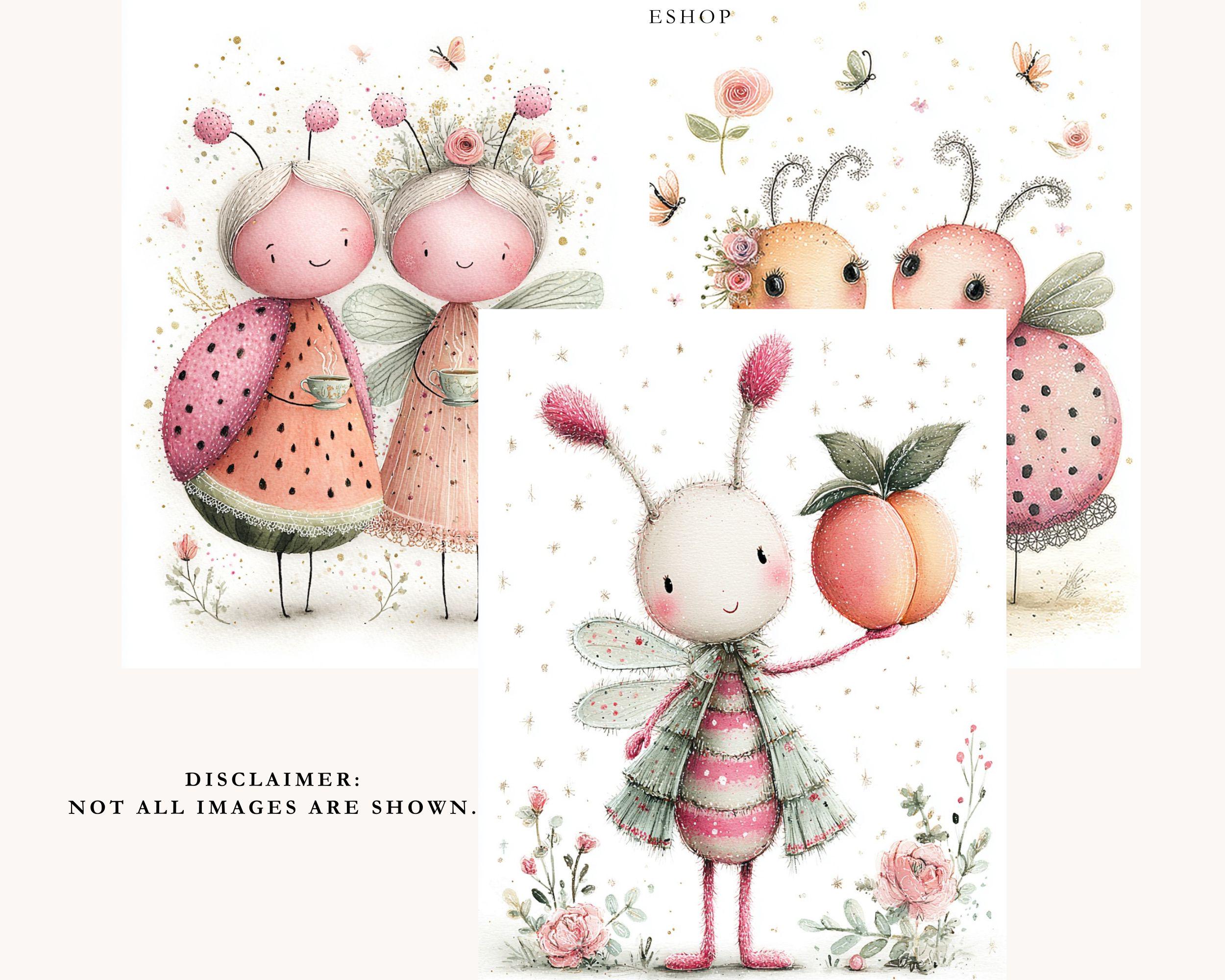 Whimsical Pink Insects Digital Pages | Junk Journal and Scrapbooking ...