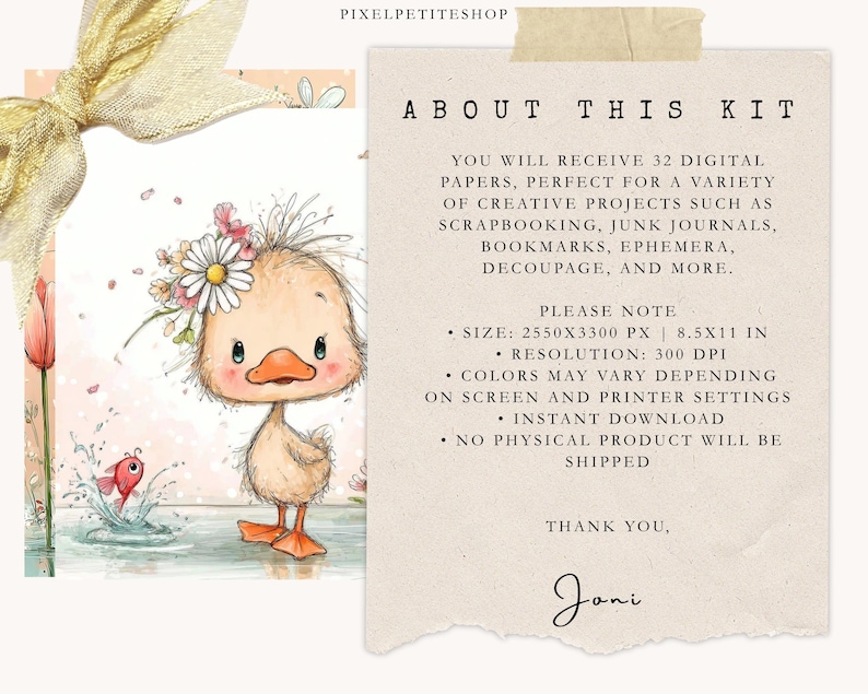 Nyckfulla digitala sidor med blommiga vänner | Utskrivbara skräpjournaler och scrapbooking (digital nedladdning) bild 10
