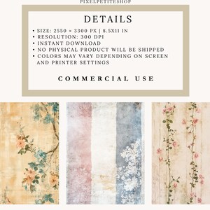 Vintage Shabby Chic Junk Journal Pages | Scrapbooking Printables (Digital Download) image 2