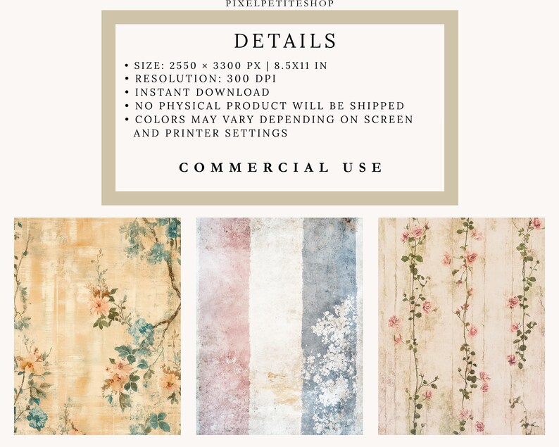 Vintage Shabby Chic Junk Journal Pages | Scrapbooking Printables (Digital Download) image 2