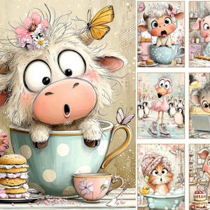 Funny Cartoon Animals Digital Pages | Junk Journal & Scrapbooking Printables (Digital Download) image 7