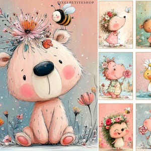 Nyckfulla digitala sidor med blommiga vänner | Utskrivbara skräpjournaler och scrapbooking (digital nedladdning) bild 7