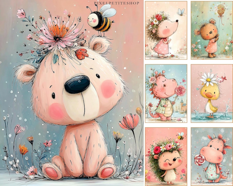 Nyckfulla digitala sidor med blommiga vänner | Utskrivbara skräpjournaler och scrapbooking (digital nedladdning) bild 7