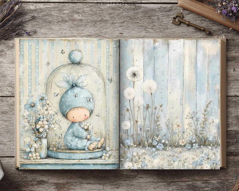 Adorable Baby Boy Digital Pages | Nursery Junk Journal & Scrapbooking Printables (Digital Download) image 11