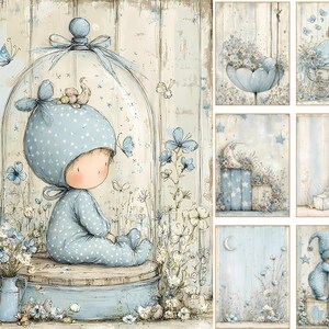 Adorable Baby Boy Digital Pages | Nursery Junk Journal & Scrapbooking Printables (Digital Download) image 17