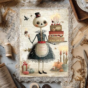 Gothic Cottagecore Halloween Digital Pages | Junk Journal & Scrapbook Papers (Digital Download) image 15